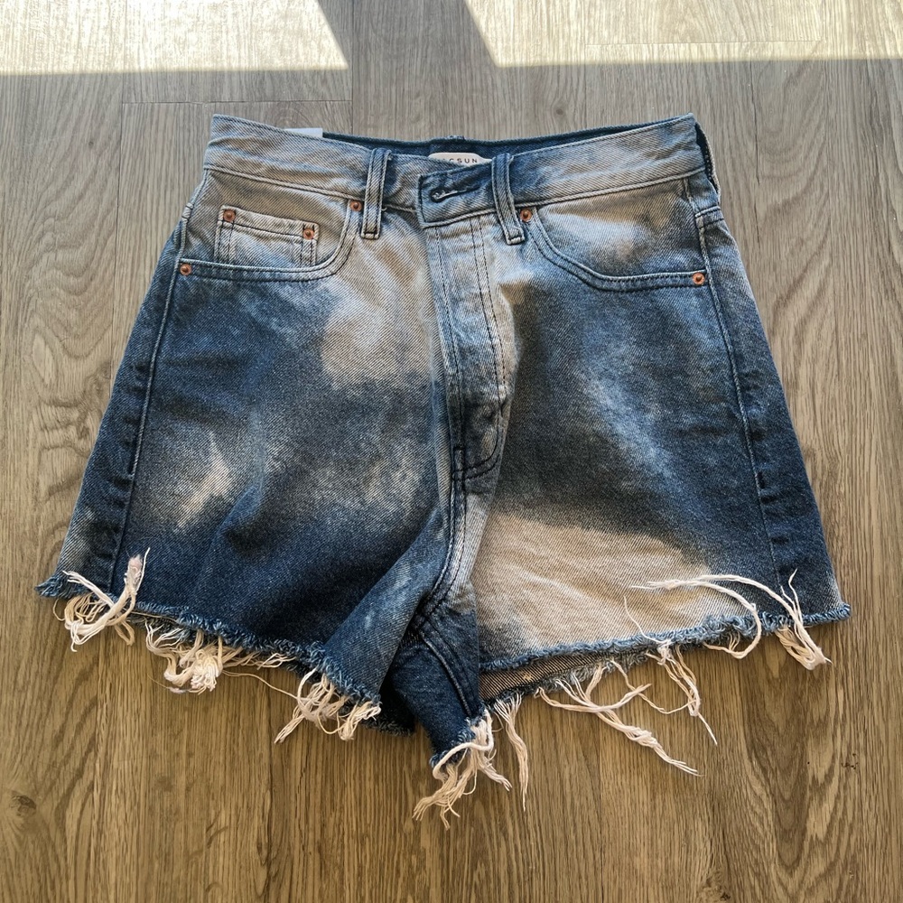 PacSun Ultra High Rise Vintage Tie Dye Denim Short